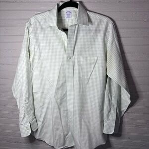 Brooks Brothers Light Green Checkered Dress Shirt